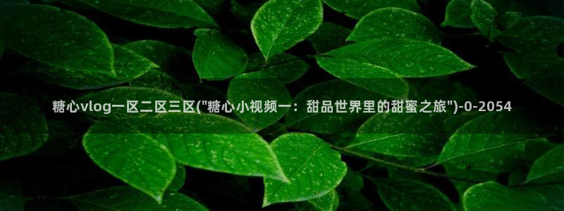 成人糖心vlog